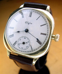 WWI Elgin soldiers watch porcelain dial